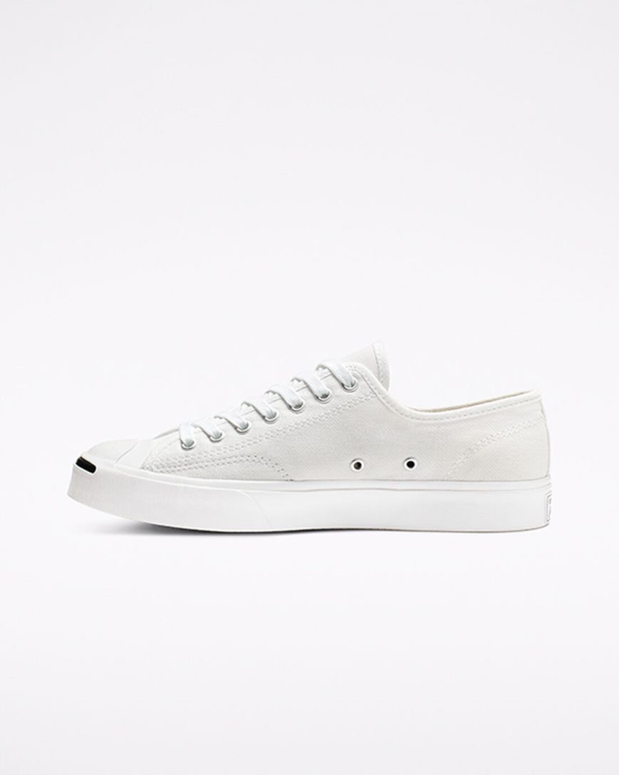 Tenis Converse Jack Purcell Lona Cano Baixo Feminino Branco Pretas | PT P031574